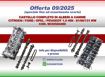 CASTELLO COMPLETO DI ALBERI A CAMME (DA ASSEMBLARE) 1.5 HDI  -  COD. 9830580480