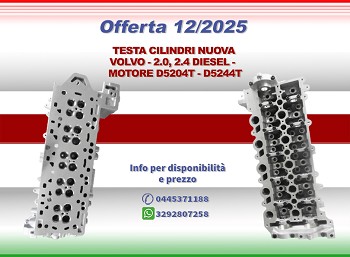 TESTA NUOVA VOLVO 2.0, 2.4 DIESEL- PER MOTORE D5204T, D5244T