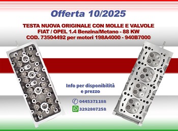 TESTA NUOVA ORIGINALE C/ MOLLE E VALVOLE COD. 73504492
